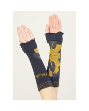 mitaines-berthe-aux-grands-pieds-hiver-coton-marine-fleurs-dorées
