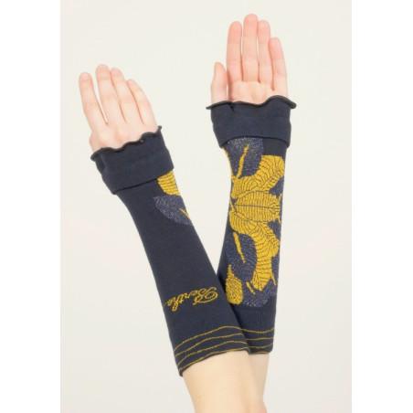 mitaines-berthe-aux-grands-pieds-hiver-coton-marine-fleurs-dorées