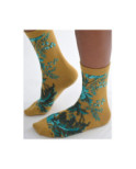 Chaussettes Moutarde Fleurs Abstraites