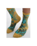 Chaussettes Moutarde Fleurs Abstraites