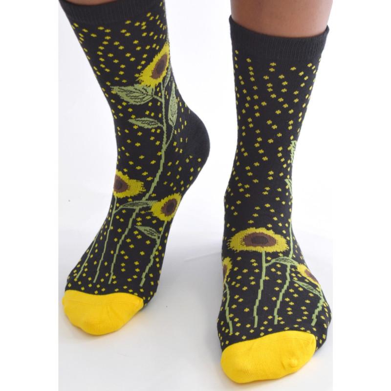 Chaussettes Noires Tournesol Plumetis