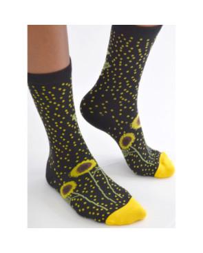 Chaussettes Noires Tournesol Plumetis