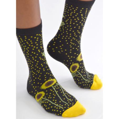 Chaussettes Noires Tournesol Plumetis