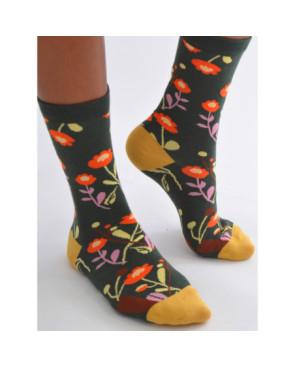  Chaussettes-les-petits-caprices-Vert-Oeillets-fleuris-3-4