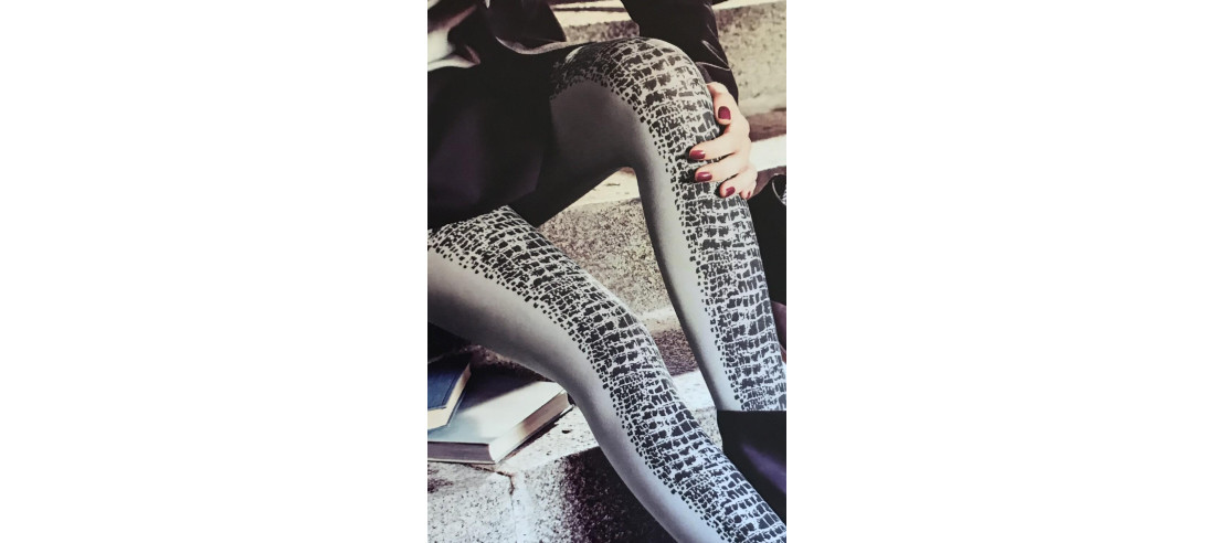 collant opaque gris Peau de crocodile