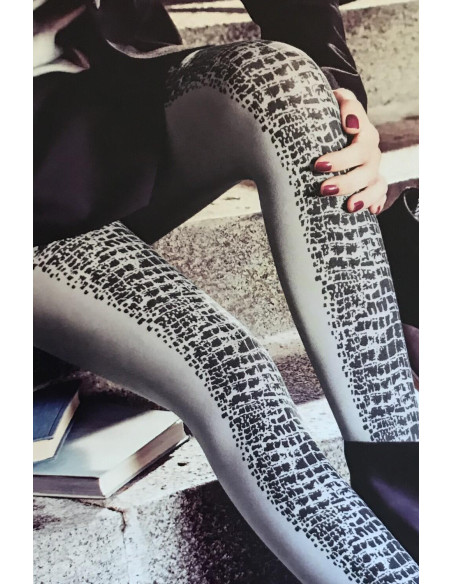 collant opaque gris Peau de crocodile