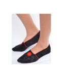 Chausson  Velours Flor rouge Anti dérapant Les Petits Caprices