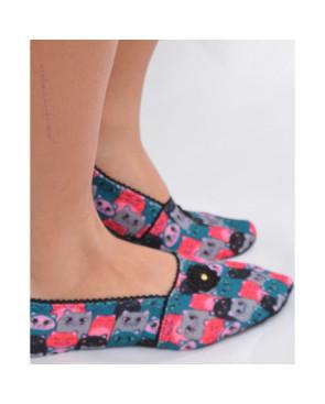 Chausson de Voyage  Smily Cats Caprices Noir