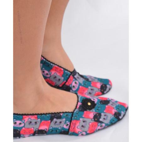 Chausson de Voyage  Smily Cats Caprices Noir