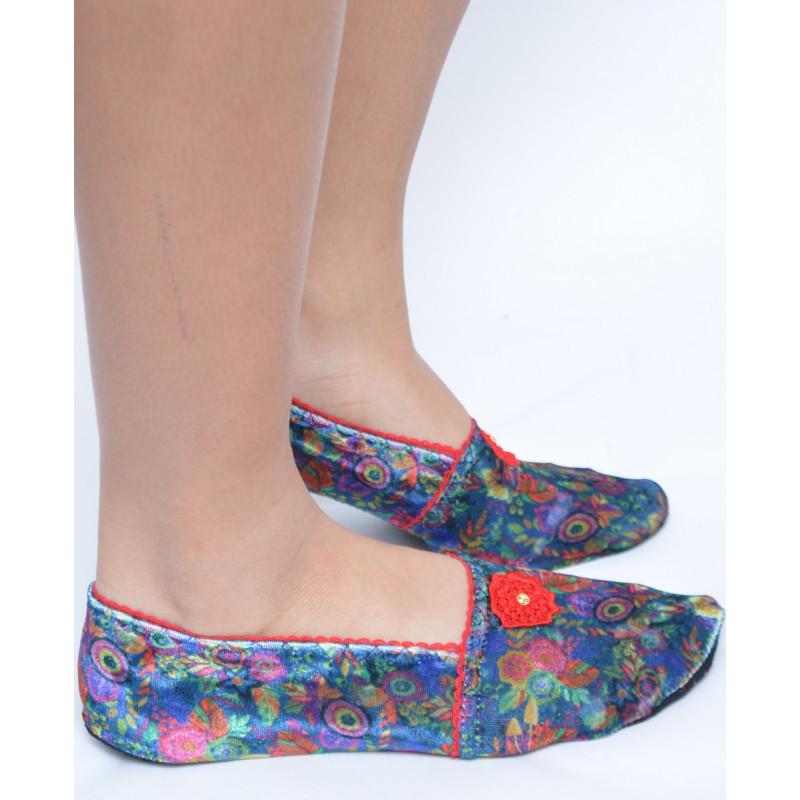 Chaussons Tissu imprimé Les Petits Caprices Hortense Rouge