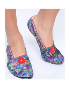 Chaussons Tissu imprimé Les Petits Caprices Hortense Rouge