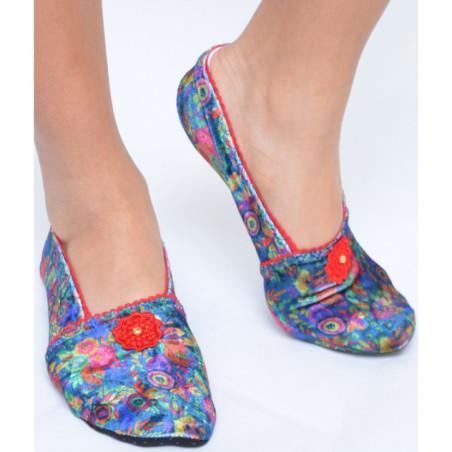 Chaussons Tissu imprimé Les Petits Caprices Hortense Rouge