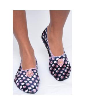 Chausson-velours-imprimé-les-petits-caprices-Pum-Pum-Pink-pieds-face