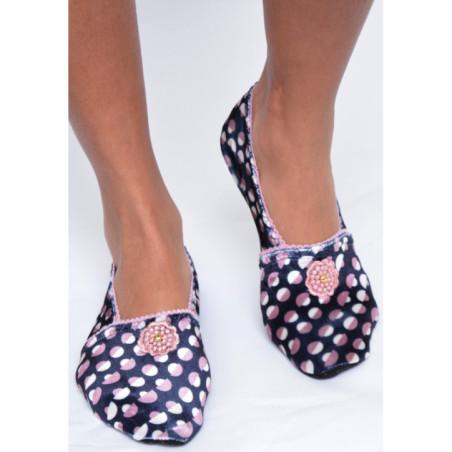 Chausson-velours-imprimé-les-petits-caprices-Pum-Pum-Pink-pieds-face
