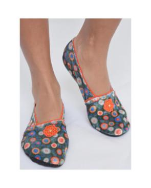 Chausson-velours-imprimé-les-petits-caprices-ta-ta-ta-orangel-avant-face