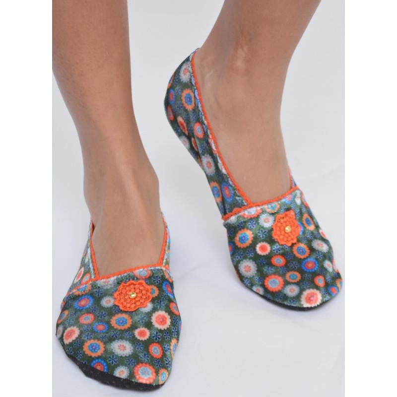 Chausson Tissu Les Petits Caprices Ta Ta Ta Orange