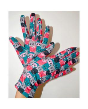 Gants-polaire-imprimé-les-petits-caprices-Smily-cats-noir