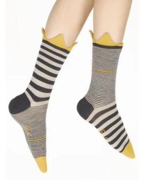  chaussettes-berthe-aux-grands-pieds-hiver-laine--24-couronnes-rayures-asymétriques-marine-profil
