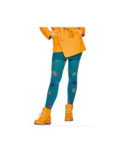Collant Hiver Cronert coton cobalt rapiécé rigolo