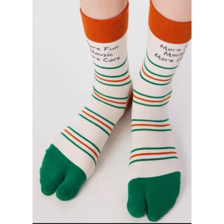 Chaussettes-coton-tabis-more-fun-blanc-vert-