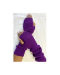 Manchons cotes coton cachemire Violet