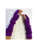 Manchons cotes coton cachemire Violet