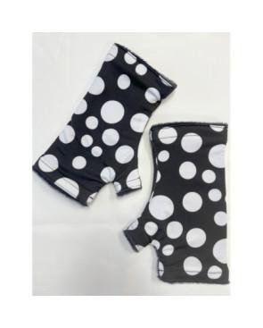Mitaines imprimé noires  pois blancs doublée Polaire