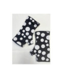 Mitaines Hiver Noire Pois Blanches polaire reversible