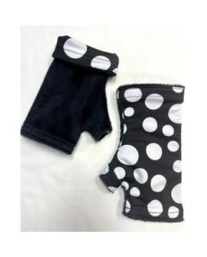 Mitaines Hiver Noire Pois Blanches polaire reversible