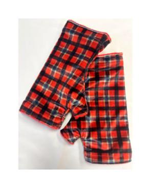 Mitaines-reversible-Lpc-Doublé-polaire-tartan-Rouge