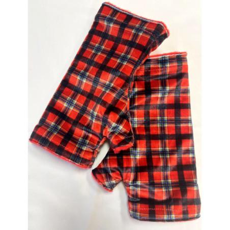 Mitaines-reversible-Lpc-Doublé-polaire-tartan-Rouge