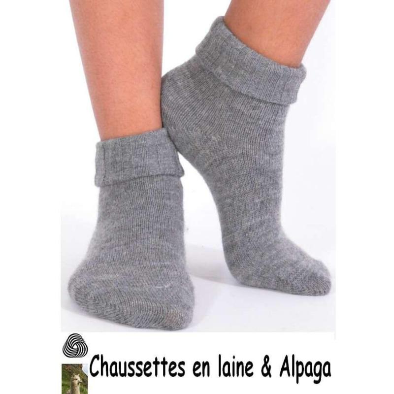 Chaussettes laine et alpaga bord confort