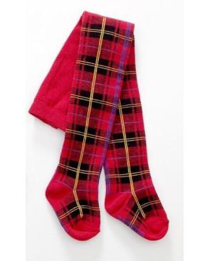  Collant enfant coton motif ecossais rouge