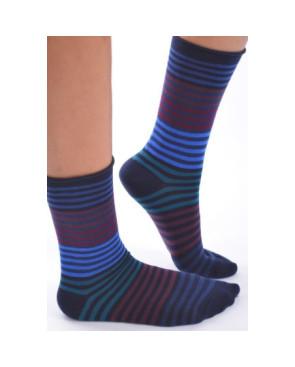 Chaussettes bord roulé Cronert Rayures rouges