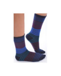 Chaussettes bord roulé Cronert Rayures rouges
