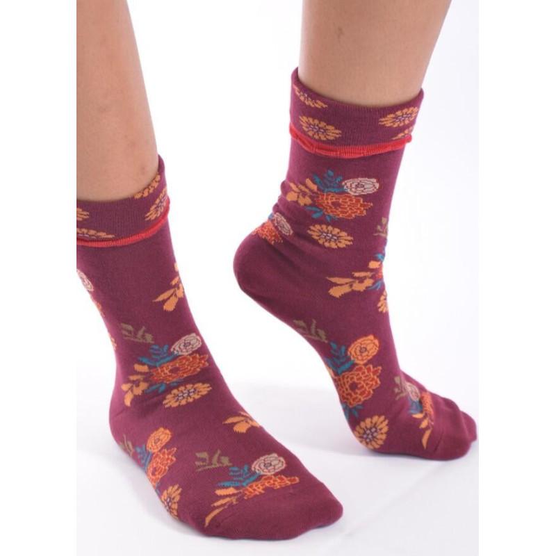 Chaussettes Revers Chics Bouquet Fleuri Cronert