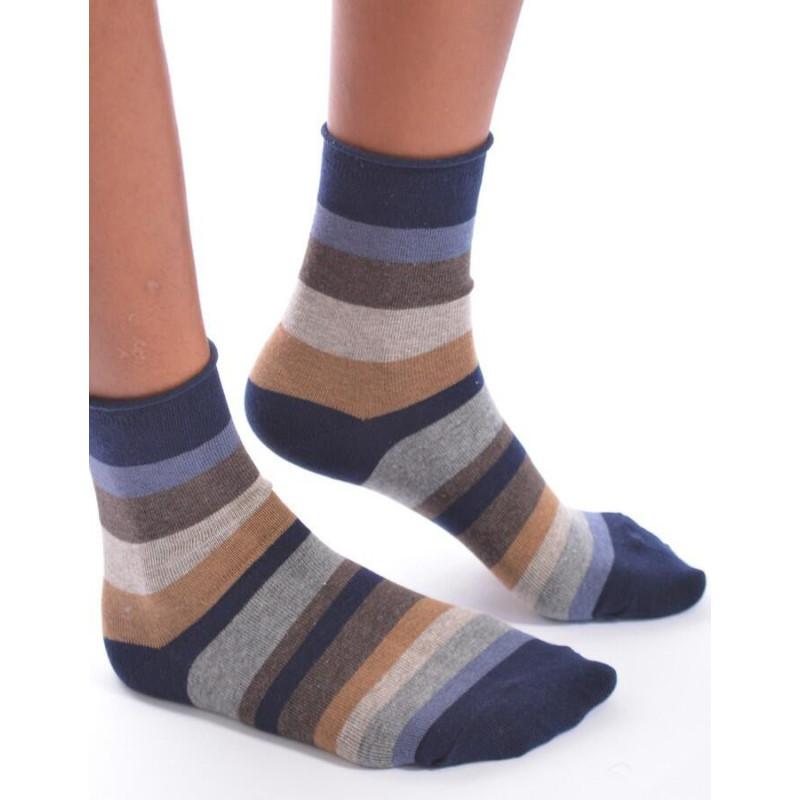 Chaussettes Bords roulés Rayures sympas Voilà