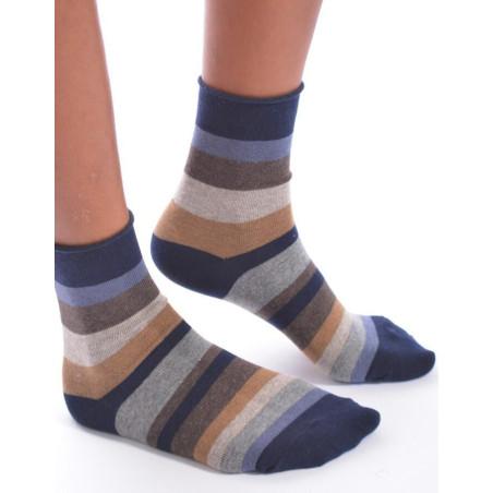 Chaussettes Bords roulés Rayures sympas Voilà