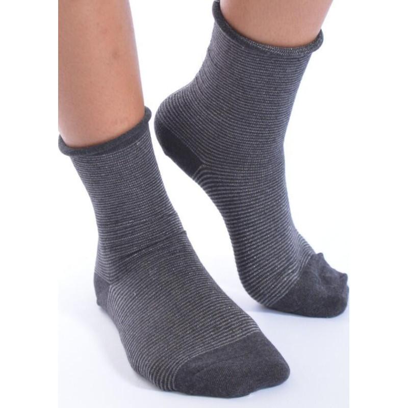 Chaussettes Bords roulés fines rayures Voilà