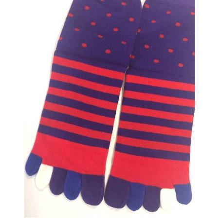 Chaussettes 5 doigts Rayures et Pois Homme