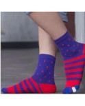 Chaussettes 5 doigts Rayures et Pois Homme