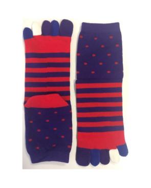  Chaussettes 5 doigts Rayures et Pois Homme