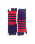 Chaussettes 5 doigts Rayures et Pois Homme