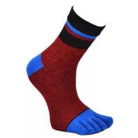 Chaussettes 5 Doigts fines rayures acides