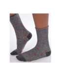 Chaussettes bords roulés petits carreaux coeurs