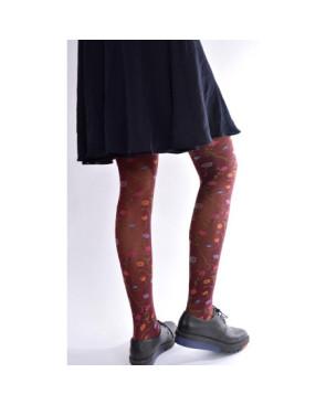  Collant-microfibre-bouquet-fleuris-multi-couleur-base-bordeaux-dos