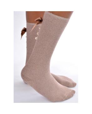  Chaussettes or chics rubans perlés