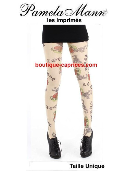Collant Love Tattoos Pamela Mann