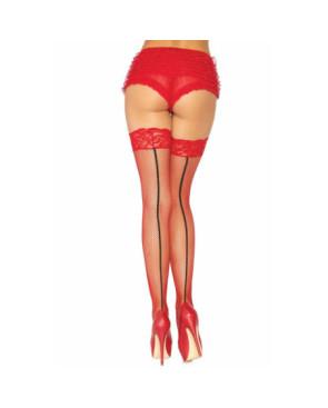  Bas up rouge couture noire leg avenue