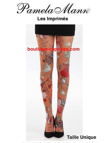 Collant Doodle Hearts Pamela Mann